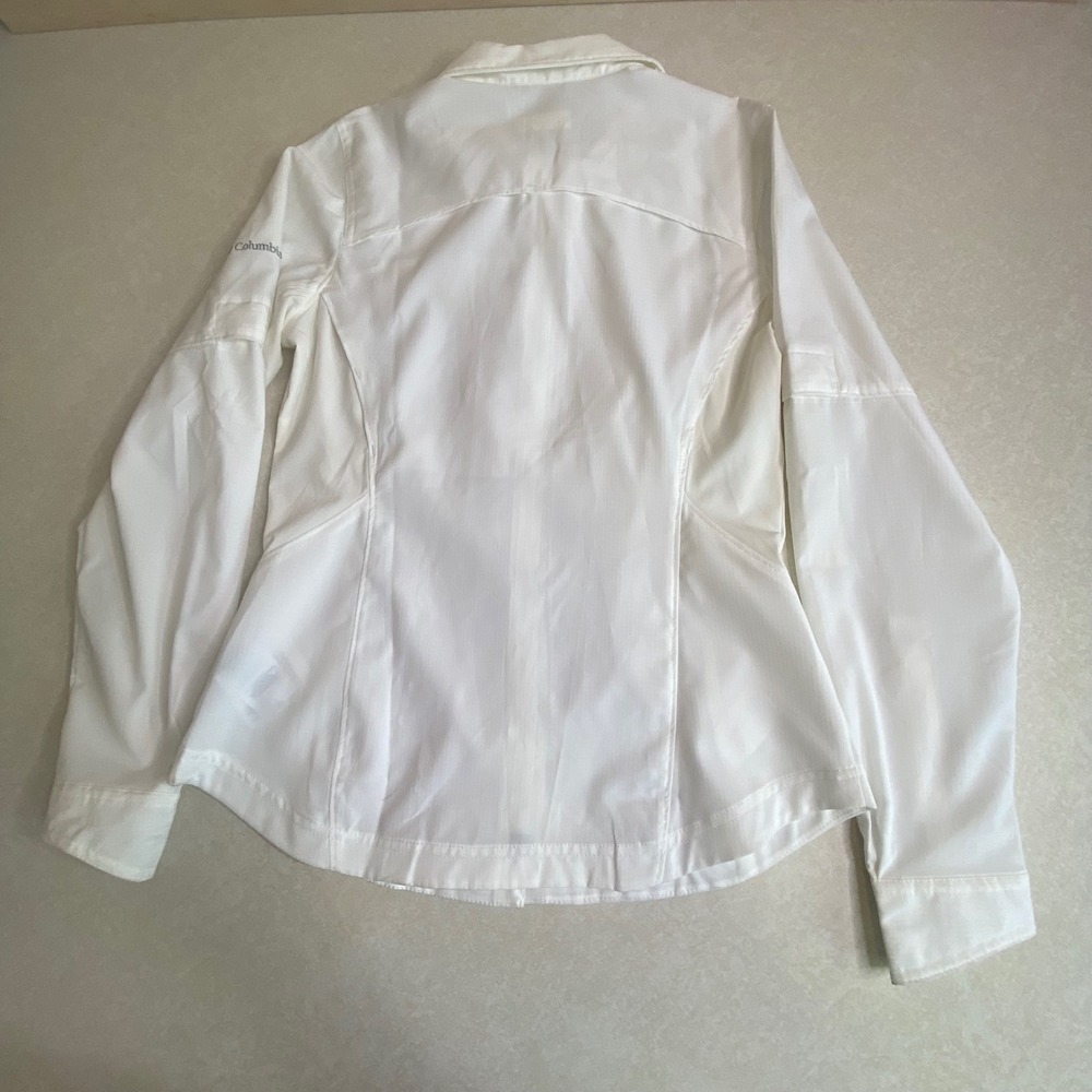 Columbia Womens M Long Sleeve White Omni-Shade Sun Protection Hiking Shirt NWOT - Picture 7 of 10